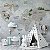 Papel de Parede Infantil de Mapa Mundi Cinza com Aviões - Imagem 4