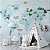 Papel de Parede Infantil de Mapa Mundi em Tons de Azul com Diversos Animais Coloridos - Imagem 5