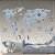 Papel de Parede Infantil de Mapa Mundi Azul com Cinza e Animais - Imagem 1