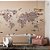 Papel de Parede Infantil de Mapa Mundi Amarelo com Cinza e Aviões - Imagem 1