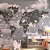 Papel de Parede Infantil de Mapa Mundi Cinza com Nuvens - Imagem 1