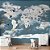 Papel de Parede Infantil de Mapa Mundi Azul com Branco e Nuvens - Imagem 5
