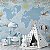 Papel de Parede Infantil de Mapa Mundi com Árvores e Montanhas de Gelo - Imagem 4