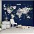 Papel de Parede Infantil de Mapa Mundi Azul com Branco e Bandeiras dos Países - Imagem 1