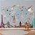 Papel de Parede Infantil de Mapa Mundi em Tons de Azul com Maravilhas - Imagem 1