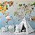 Papel de Parede Infantil de Mapa Mundi Colorido com Animais e Florestas - Imagem 5