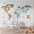 Papel de Parede Infantil de Mapa Mundi Colorido com Faixas - Imagem 1