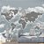 Papel de Parede Infantil de Mapa Mundi Cinza com Azul e Nuvens - Imagem 5