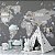 Papel de Parede Infantil de Mapa Mundi em Tons de Cinza com Animais e Nomes - Imagem 5