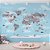 Papel de Parede Infantil de Mapa Mundi Azul com Cinza e Diversos Animais Coloridos - Imagem 1