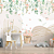 Papel de Parede infantil rama de flores e borboletas em aquarela 1 - Imagem 1