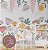 Papel de Parede infantil rama de flores aquarela lilas amarelo rosa - Imagem 1
