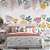 Papel de Parede infantil rama de flores aquarela lilas amarelo rosa - Imagem 4