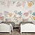 Papel de Parede infantil rama de flores aquarela lilas amarelo rosa - Imagem 2