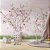Papel de Parede jardim encantado árvores flores rosas em aquarela - Imagem 3