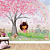Papel de Parede Jardim encantado Infantil menina no balanço - Imagem 2