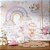 Papel de Parede  boho nuvens em aquarela chuva de benção com animais - Imagem 1