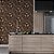 Papel de parede 3D geométrico catavento marrom detalhe dourado - Imagem 1