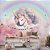 Papel de Parede Unicórnio Rosa com Arco-íris – Decoração Infantil Mágica 🦄✨ - Imagem 1