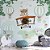 Papel de Parede Infantil Urso Piloto e Balões tons de verde pastel - Imagem 1