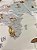 Mapa Mundi em Tons Pasteis com Diversos Aviões e Balões - Oferta Única - 1,5m(L) x 1,5m(A) - Imagem 3