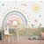 Papel de parede Infantil Arco Íris em Tons Pastéis com Flores e Sol - Imagem 2