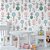 Papel de Parede Infantil Escandinavo com Flores e Folhas – Decoração Moderna e Colorida para Quarto de Criança - Imagem 3