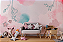 Papel de Parede Painel Fotográfico Folhas em Aquarela Rosa e azul - Imagem 3
