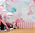 Papel de Parede Painel Fotográfico Folhas em Aquarela Rosa e azul - Imagem 2