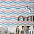 Papel de Parede Chevron Rosa Azul e Cinza - Imagem 1