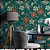 Papel de Parede Floral com fundo Verde - Imagem 3