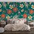 Papel de Parede Floral com fundo Verde - Imagem 2