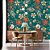 Papel de Parede Floral com fundo Verde - Imagem 1
