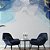 Papel de Parede Painel Fotográfico Aquarela Azul com Dourado - Imagem 1