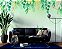 Papel de Parede Painel Fotográfico Aquarela Floral com Dourado - Imagem 3