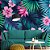 Papel de Parede Painel Fotográfico Folhas Gigantes com Flores Rosas - Imagem 2