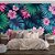 Papel de Parede Painel Fotográfico Folhas Gigantes com Flores Rosas - Imagem 4