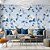 Papel de Parede Flores Brancas fundo Azul - Imagem 1