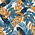 Papel de Parede Folhas Azuis e Laranjas - Imagem 5