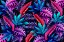 Papel de Parede Floral Colorido Escuro - Imagem 5