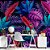 Papel de Parede Floral Colorido Escuro - Imagem 1