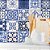 Papel de Parede Azulejo Azul e Amarelo - Imagem 1