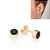 Brinco Masculino Cristal Preto (1 Par) - Rommanel - Folheado a Ouro 18k. (Ref.527160) - Imagem 1