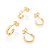 Kit com 2 Brincos Meia Argola Mini - Rommanel - Folheado a Ouro 18k. (Ref.527014) - Imagem 3