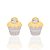 Brinco CupCake com Zircônia - Rommanel - Folheado a Ouro e Rhodium - Imagem 1