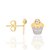 Brinco CupCake com Zircônia - Rommanel - Folheado a Ouro e Rhodium - Imagem 3