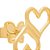 Brinco Coração Duplo Vazado - Rommanel - Folheado a Ouro 18k (Ref.525535) - Imagem 3