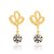 Brinco Flor com Cristal Rommanel Folheado a Ouro 18k (Ref.525199) - Imagem 1