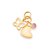 Pingente Borboleta, Coração e Zircônia Rosa - Rommanel - Folheado a Ouro (Ref. 542369) - Imagem 1