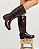 Galocha Bota Feminina Estampada Cano Longo KT059 Cereja - Imagem 6